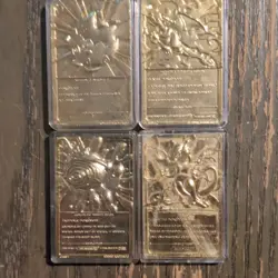 Nintendo Pokemon TCG 1999 Burger King Gold Metal Foil 4-Card Lot Mewtwo +more - Image 2