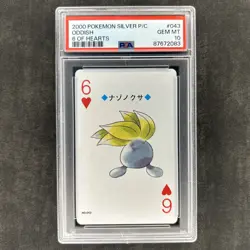 2000 Pokemon Silver Poker Playing Cards 6 Of Hearts Sneasel Psa 10 #043 - Image 1