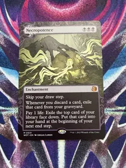 Necropotence Borderless WOT 0031 (MTG Wilds of Eldraine Enchanting Tales 2023) - Image 1