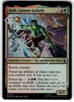 Foil Hulk, Gamma Goliath 215 Marvel (MSH) Magic: The Gathering NM - Image 1