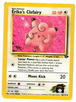 Pokemon TCG Erika's Clefairy 40/132 Uncommon Gym Challenge Unlimited VLP - Image 1
