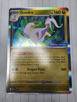 2026 Pokemon Goodra #077 (Prerelease) Promo, Chaos Rising Stamped, MEP 077, NM - Image 1