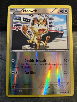 Meowth - 80/99 - Next Destinies Mirror Reverse Holo - Pokemon TCG - LP - Image 1