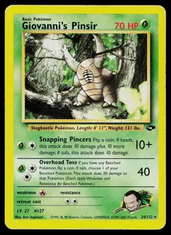Pokemon Card Gym Challenge Giovanni's Pinsir 24/132 Rare - Image 1