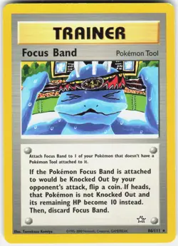 Focus Band 86/111 Rare Neo Genesis Pokemon Unlimited LP - Image 1
