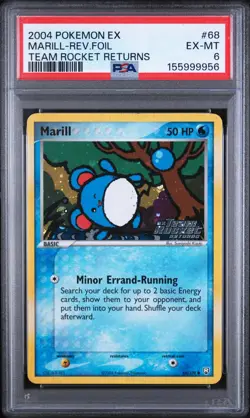 Marill-Rev.foil - Pokemon Ex Team Rocket Returns #68 PSA 6 - Image 1