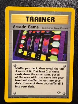 Arcade Game 83/111 Rare Neo Genesis Pokemon 1st Edition Moderately Played - Image 1