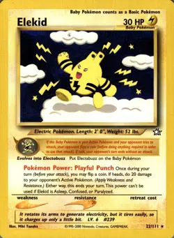 Elekid 22/111 Rare Neo Genesis Pokemon Unlimited Lightly Played - Image 1
