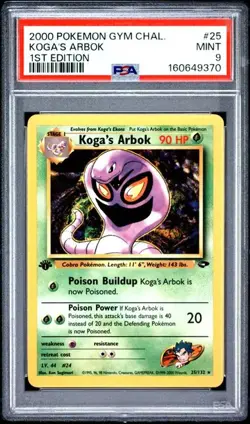 2000 Pokemon Gym Challenge 25 Koga's Arbok 1st Edition PSA 9 Mint - Image 1