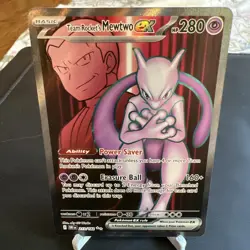 Pokemon TCG Team Rockets Mewtwo EX 213/182 Full Art English Edition - Image 1
