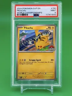 PSA 9 2024 POKEMON SVP EN-SV BLACK STAR PROMO | WORLD CHAMPIONSHIPS PIKACHU 190 - Image 1