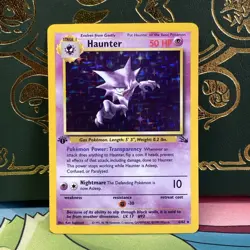 Pokemon 1st Edition Fossil Haunter Holo Rare 6/62 LP + NM - - Image 1