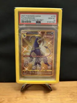 HOUNDOOM 179/163 Secret Gold Rare Holo PSA 10 2021 Battle Styles Pokemon - Image 1