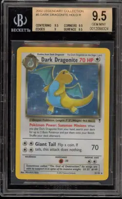 Pokemon Dark Dragonite Legendary Coll. Holo Rare #5 BGS 9.5 - Image 1