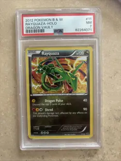 2012 POKEMON BLACK & WHITE DRAGON VAULT #11 RAYQUAZA-HOLO PSA 7 - Image 1