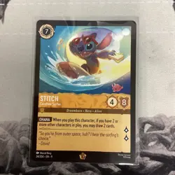 Disney Lorcana Fabled Stitch Carefree Surfer Legendary Card 24/204 Non Foiled - Image 1