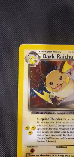 Pokemon Dark Raichu Team Rocket 83/82 Holo VLP Vintage Amazing Condition Secret - Image 2