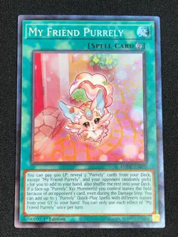 YUGIOH MY FRIEND PURRELY AMDE-EN020 1ST COLLECTORS NM - Image 1