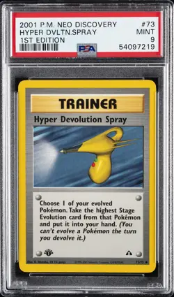 2001 POKEMON NEO DISCOVERY 1ST ED #73 HYPER DEVOLUTION SPRAY PSA 9 - Image 1