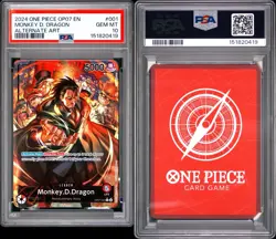 2024 One Piece OP07 EN Monkey D Dragon Alternate Art #001 PSA 10 Card Gem Mint - Image 3