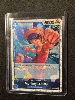 One Piece Card Game Monkey D Luffy P-055 Jolly Roger Foil NM - Image 3