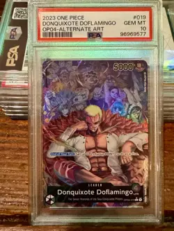 One Piece 2023 Donquixote Doflamingo Alternate Art OP04-019 L PSA 10 - Image 1
