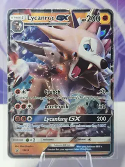 Lycanroc GX SM14 SM Black Star Promos Pokemon Card NM DMG - Image 1