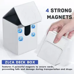 ZLCA TCG Deck 100 Card Box For Card Games Or Collection Storage White NEW - Image 2