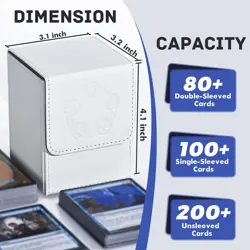 ZLCA TCG Deck 100 Card Box For Card Games Or Collection Storage White NEW - Image 3