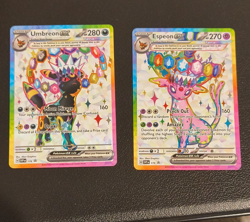 Pokemon TCG Umbreon ex SVP EN 176 Espeon ex SVP EN 175 2 Card Lot Holo EN - Image 1