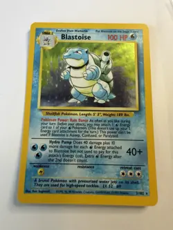Pokemon Blastoise 2/102 Unlimited Holo Base Set Card 1999 Lightly Played LP LOOK - Image 1
