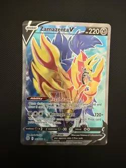 NM Zamazenta V 163/172 Brilliant Stars Ultra Rare Pokemon Card - Image 1