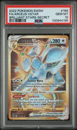 PSA 10 Arceus VSTAR 184 Secret Rare 2022 Brilliant Stars Graded Pokemon Card - Image 3