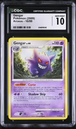 CGC 10 GEM MINT Gengar 16/99 Arceus Non Holo Rare Pokemon Card - Image 1