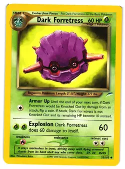 Pokemon TCG Dark Forretress Neo Destiny Card 35/105 Unlimited Uncommon LP/MP - Image 1