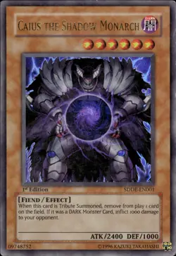 Caius, The Shadow Monarch - Ultra Rare 1st Edition SDDE-EN001 - HP - YuGiOh - Image 1