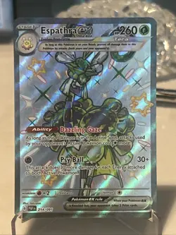 Pokemon TCG Espathra EX Scarlet & Violet Paldean Fates Holo Card 214/091 - Image 1