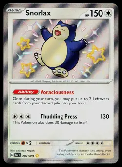 Pokemon Card Paldean Fates Snorlax 202/091 Holo Shiny Rare - Image 1