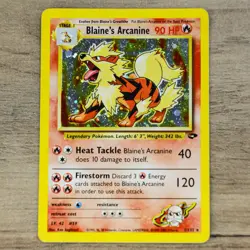 Blaine's Arcanine - 1/132 - Pokemon Gym Challenge Unlimited Holo Rare Card MP - Image 3