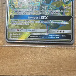 Pokemon Card Rayquaza GX Full Art Holo 160/168 moderate damage on back - Image 2