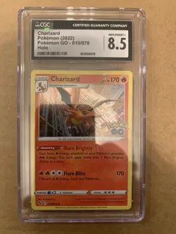 Charizard Pokemon GO Holo Card CGC 8.5 Rare # 010/077 (2022) - Image 2