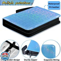 JIAMEIXING Sparkly Trading Card Binder 4-Pocket Zippered with 50 - Image 3