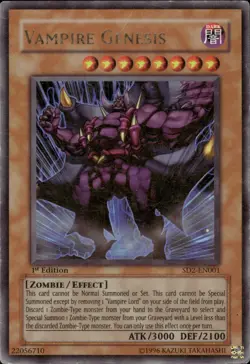 Vampire Genesis - Ultra Rare 1st Edition SD2-EN001 - HP - YuGiOh - Image 1