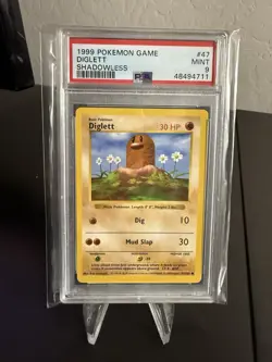Pokemon TCG Diglett 1999 PSA 9 Card 47/102 Shadowless Base Set - Image 1