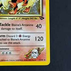 Blaine's Arcanine 1/132 Gym Challenge Holo Rare Pokemon Card - Image 4