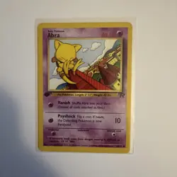 Pokemon TCG Abra Card 49/82 1st Edition Team Rocket - Image 1