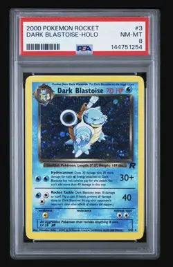 2000 Pokemon Rocket #3 DARK BLASTOISE HOLO 3/82 Team Rocket Rare Card PSA 8 - Image 1