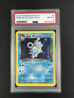 2000 Pokemon Rocket #3 DARK BLASTOISE HOLO 3/82 Team Rocket Rare Card PSA 8 - Image 3