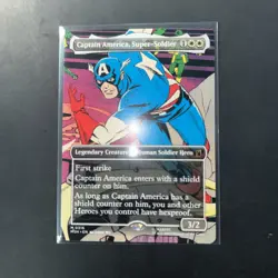Captain America Super Soldier FOIL NM #316 Marvel Borderless Comic Card MTG - Image 1