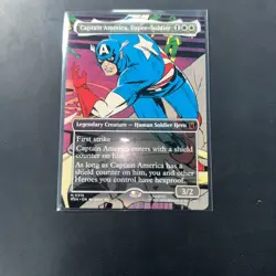 Captain America Super Soldier FOIL NM #316 Marvel Borderless Comic Card MTG - Image 3